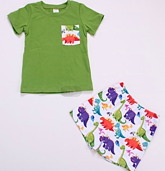 Boys Green Dino Outfit