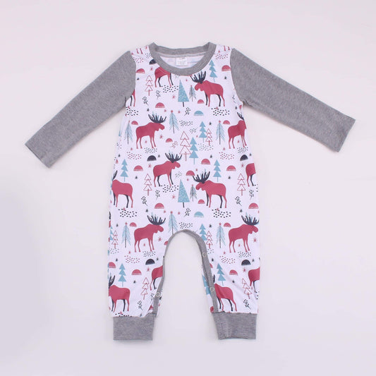 Boys Moose and Spruce Tree Romper
