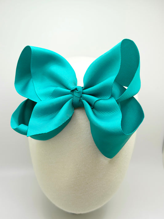 Teal Large Clip Bow