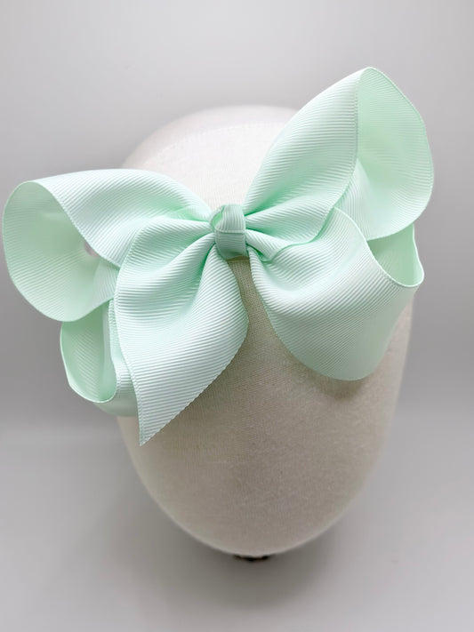 Light Mint Green Large Clip Bow