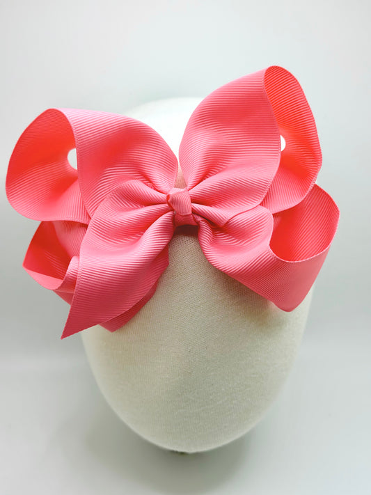 Coral Pink Large Clip Bow