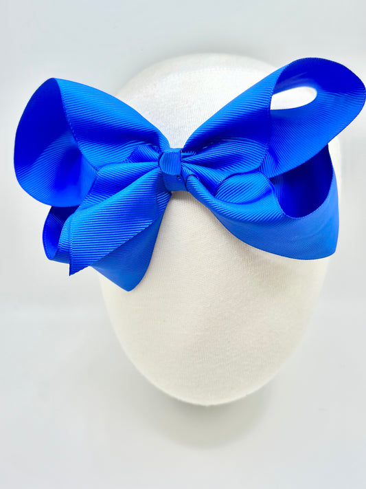Electric Blue Large Clip Bow