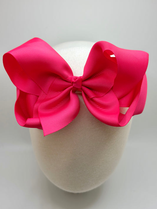 Bright Pink Large Clip Bow