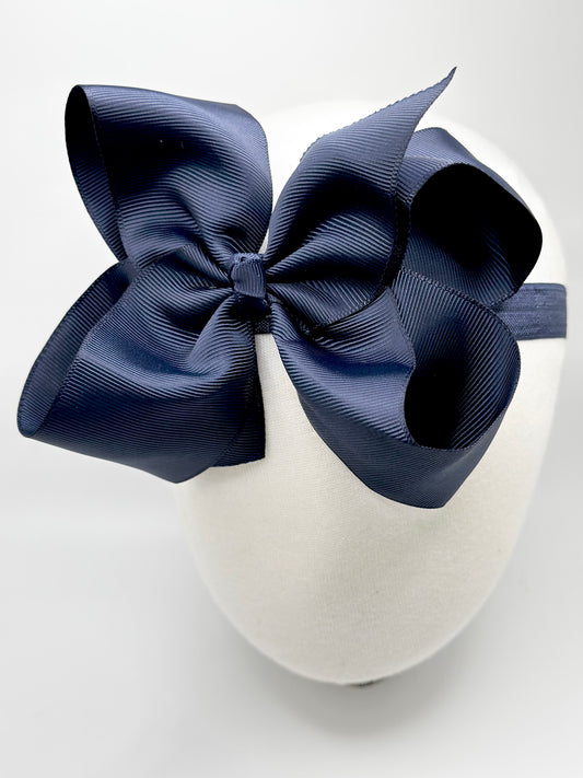 Navy Blue Headband Bow