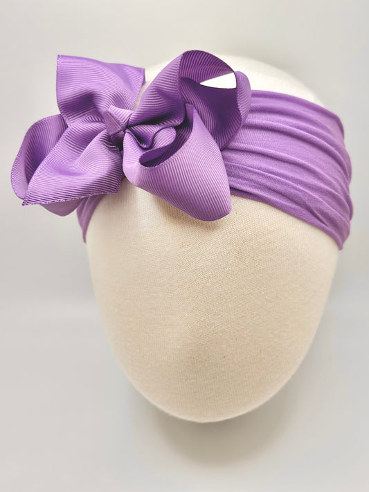 Purple Wide Headband Bow
