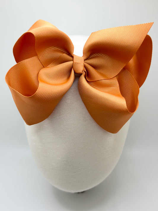 Apricot Large Clip Bow