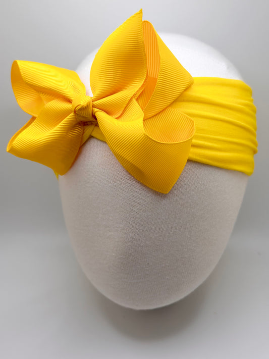 Golden Yellow Wide Headband Bow