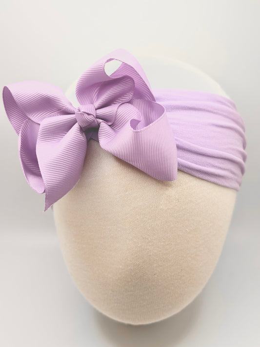 Lilac Wide Headband Bow