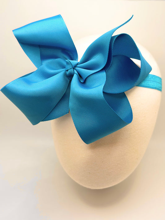 Azure Blue Headband Bow