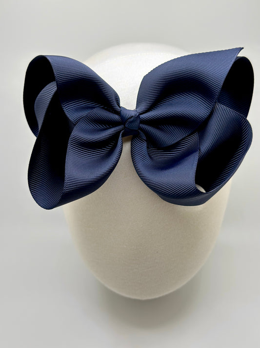 Navy Blue Large Clip Bow