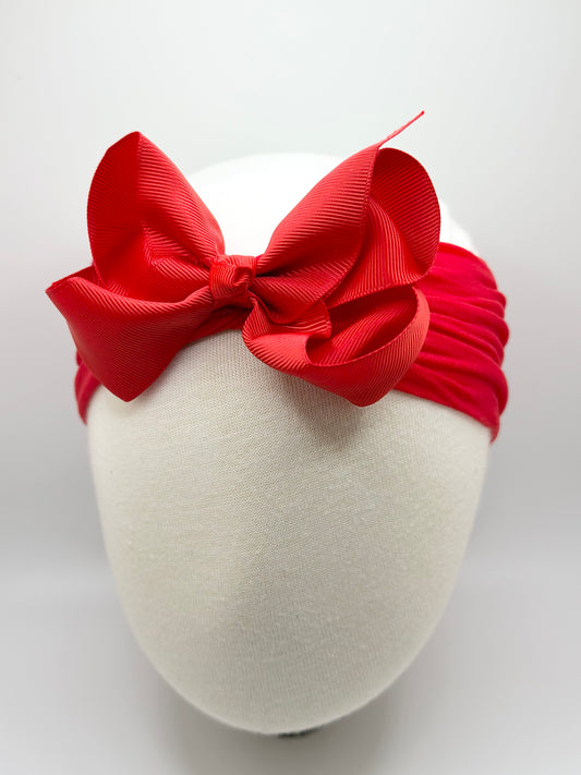 Red Wide Headband Bow