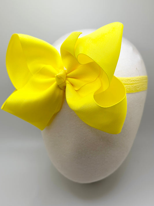 Lemon Yellow Headband Bow