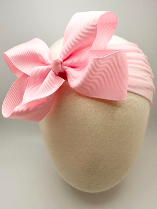 Light Pink Wide Headband Bow
