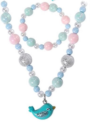 Necklace and Bracelet Bird Set