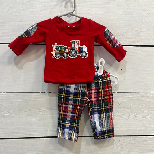 Boys Christmas Tractor Tree Outfit