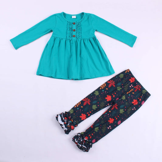 Teal Fall Leaves Outfit