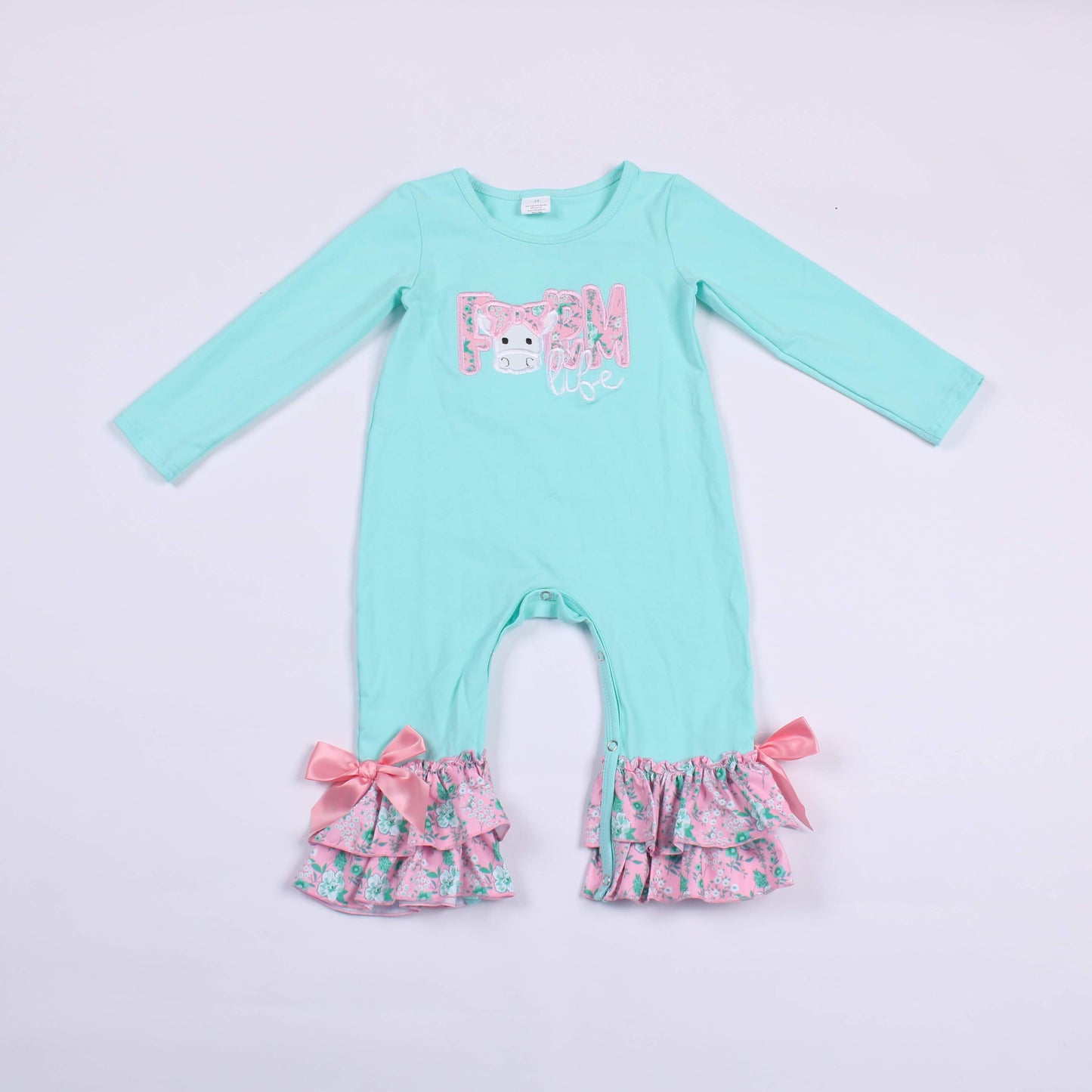 Sea Foam Green Farm Life Romper