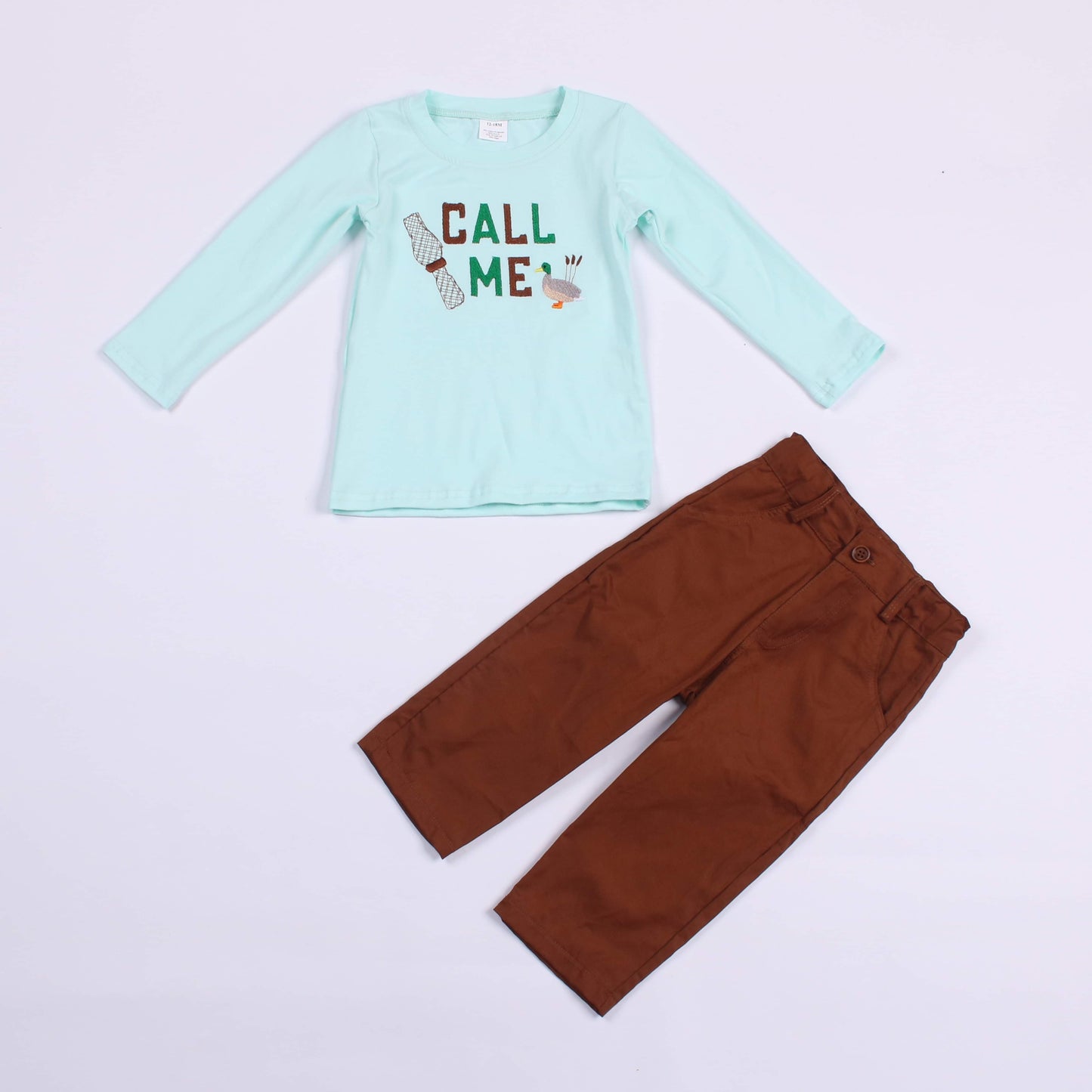 Boys “Call Me” Duck Call  Adjustable Waist Band Outfit