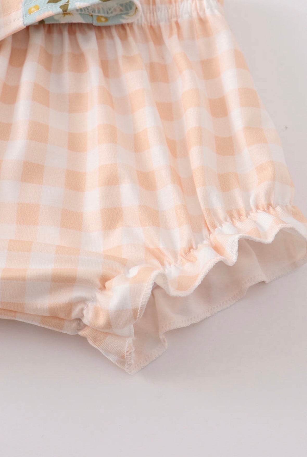 Sage and Apricot Box Pleated Bloomer Outfit