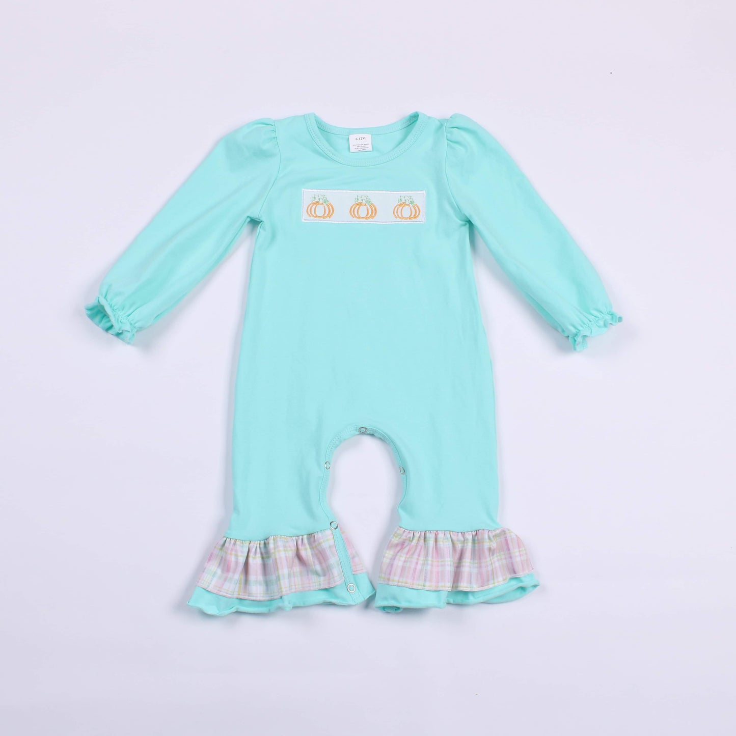 Sea Foam Green Pumpkin Romper