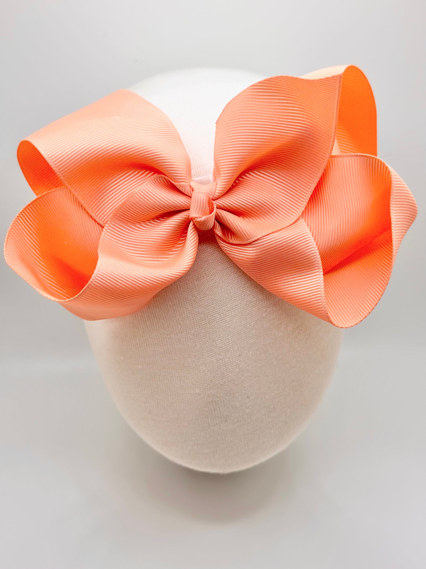 Medium Peach Large Clip Bow