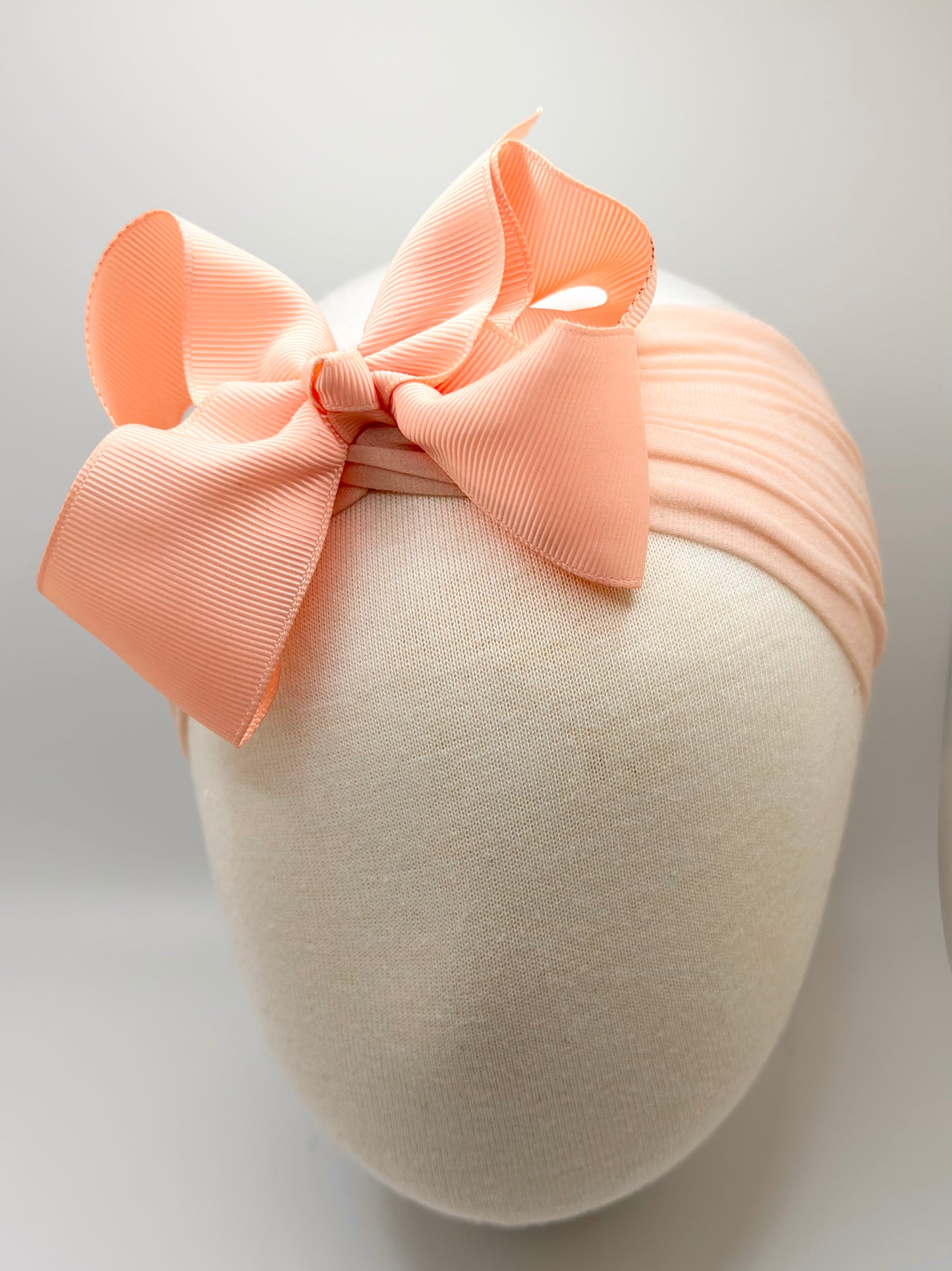 Peach Wide Headband Bow